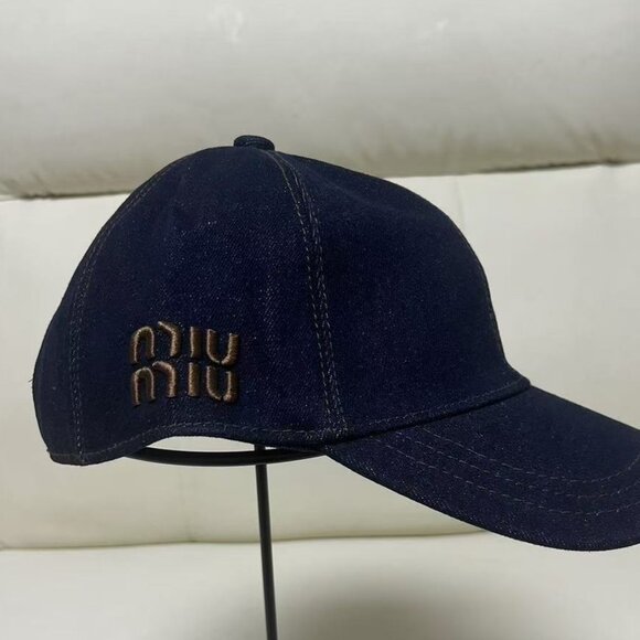 ✨NWT Miu Miu Denim Baseball Cap | Embroidered Logo, Made in Italy main image 4